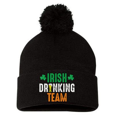 St Patrick's Irish Beer Drinking Team Ireland Flag Clover Pom Pom 12in Knit Beanie