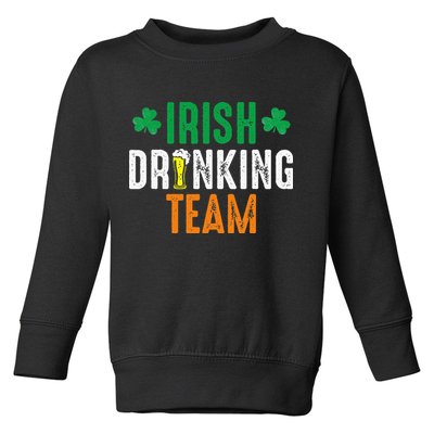 St Patrick's Irish Beer Drinking Team Ireland Flag Clover Toddler Sweatshirt