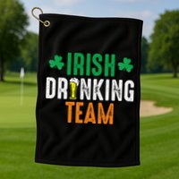 St Patrick's Irish Beer Drinking Team Ireland Flag Clover Golf Towel