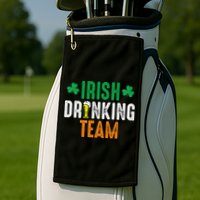 St Patrick's Irish Beer Drinking Team Ireland Flag Clover Golf Towel