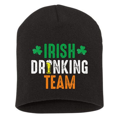 St Patrick's Irish Beer Drinking Team Ireland Flag Clover Short Acrylic Beanie