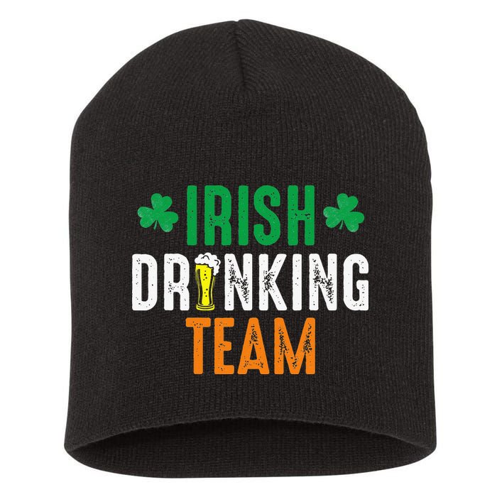 St Patrick's Irish Beer Drinking Team Ireland Flag Clover Short Acrylic Beanie
