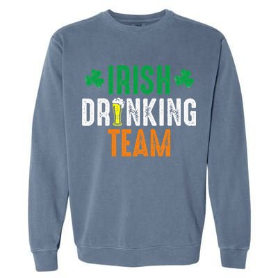 St Patrick's Irish Beer Drinking Team Ireland Flag Clover Garment-Dyed Sweatshirt