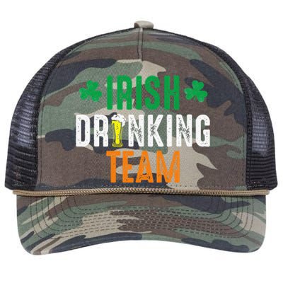 St Patrick's Irish Beer Drinking Team Ireland Flag Clover Retro Rope Trucker Hat Cap