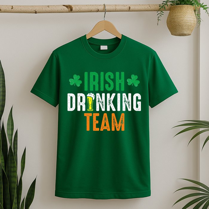 St Patrick's Irish Beer Drinking Team Ireland Flag Clover T-Shirt