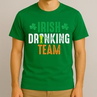 St Patrick's Irish Beer Drinking Team Ireland Flag Clover T-Shirt