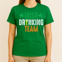 St Patrick's Irish Beer Drinking Team Ireland Flag Clover T-Shirt