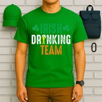 St Patrick's Irish Beer Drinking Team Ireland Flag Clover T-Shirt