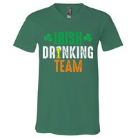 St Patrick's Irish Beer Drinking Team Ireland Flag Clover V-Neck T-Shirt