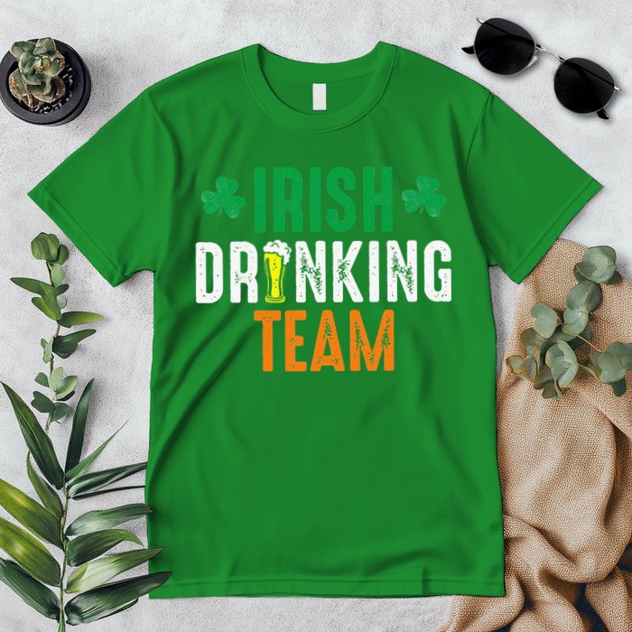 St Patrick's Irish Beer Drinking Team Ireland Flag Clover Premium T-Shirt