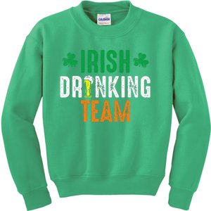 St Patrick's Irish Beer Drinking Team Ireland Flag Clover Kids Sweatshirt