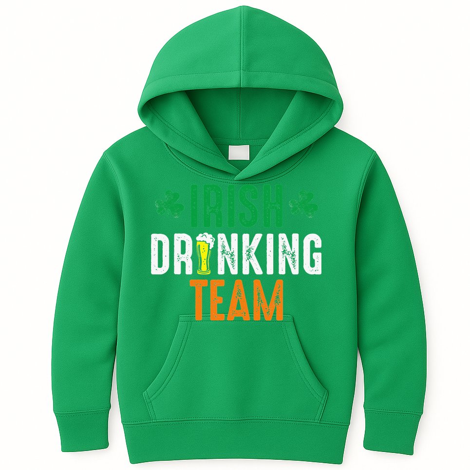 St Patrick's Irish Beer Drinking Team Ireland Flag Clover Kids Hoodie