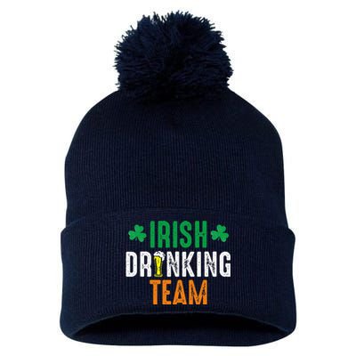 St Patrick's Irish Beer Drinking Team Ireland Flag Clover Pom Pom 12in Knit Beanie