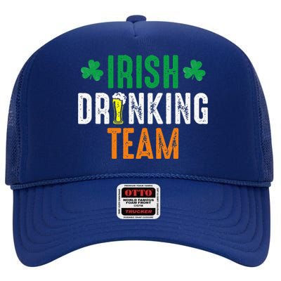 St Patrick's Irish Beer Drinking Team Ireland Flag Clover High Crown Mesh Back Trucker Hat