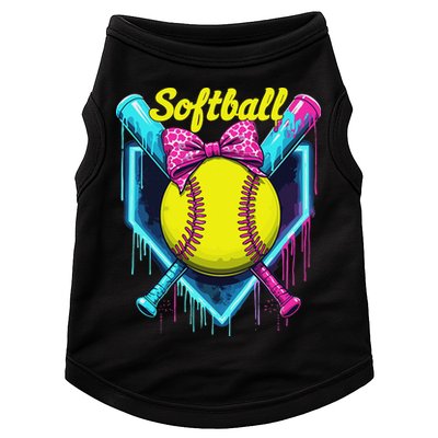 Softball Player Ice Cream Softball Drip Doggie Tank