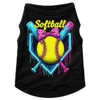 Softball Player Ice Cream Softball Drip Doggie Tank