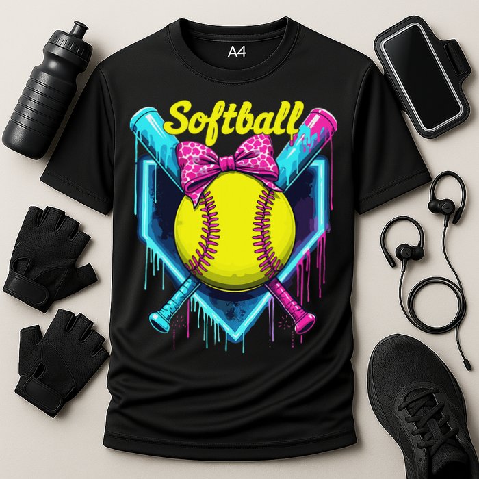 Softball Player Ice Cream Softball Drip Performance Shirt