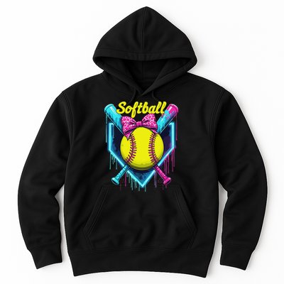 Softball Player Ice Cream Softball Drip Hoodie