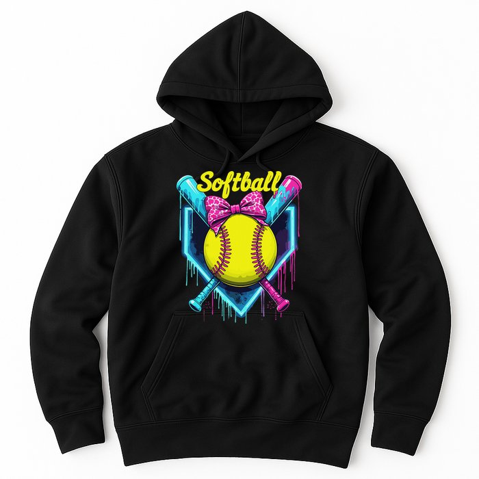 Softball Player Ice Cream Softball Drip Hoodie