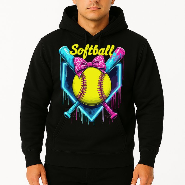 Softball Player Ice Cream Softball Drip Hoodie