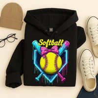 Softball Player Ice Cream Softball Drip Hoodie