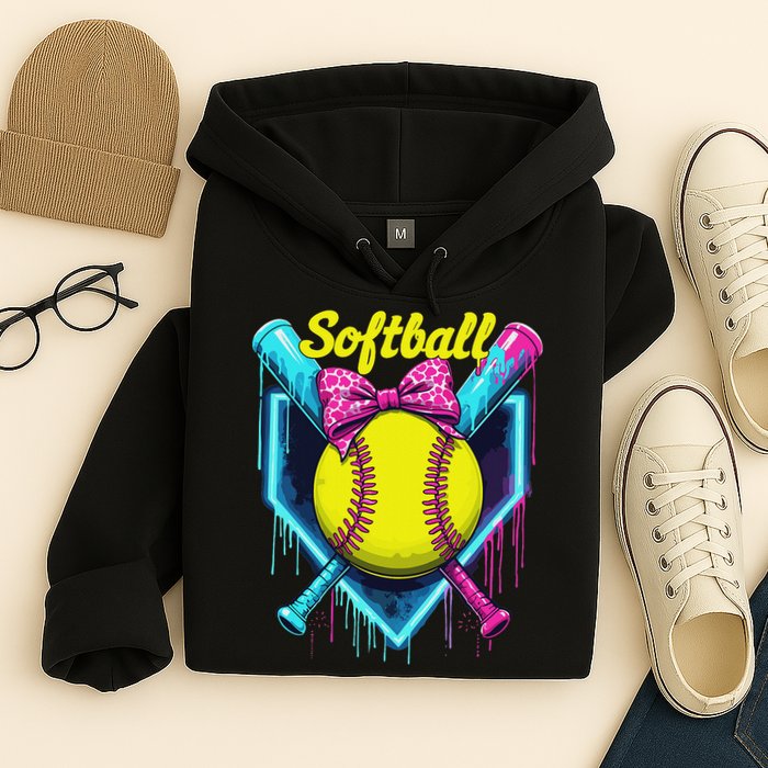 Softball Player Ice Cream Softball Drip Hoodie
