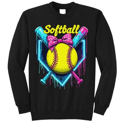 Softball Player Ice Cream Softball Drip Sweatshirt