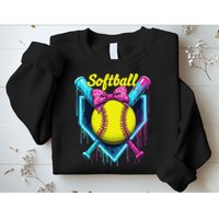 Softball Player Ice Cream Softball Drip Sweatshirt