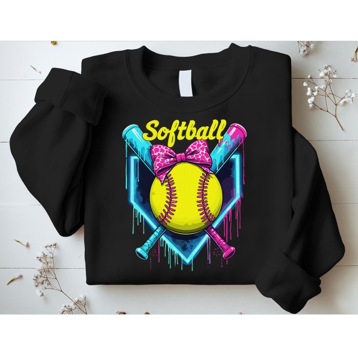 Softball Player Ice Cream Softball Drip Sweatshirt