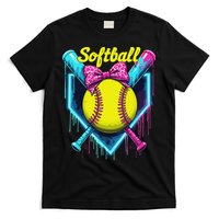 Softball Player Ice Cream Softball Drip T-Shirt