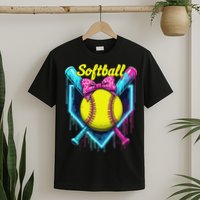 Softball Player Ice Cream Softball Drip T-Shirt