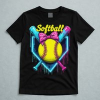 Softball Player Ice Cream Softball Drip T-Shirt