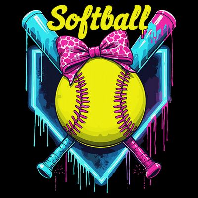 Softball Player Ice Cream Softball Drip T-Shirt