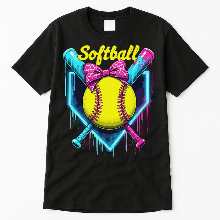 Softball Player Ice Cream Softball Drip Tall T-Shirt