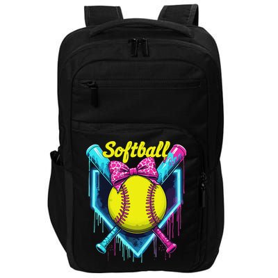 Softball Player Ice Cream Softball Drip Impact Tech Backpack