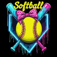 Softball Player Ice Cream Softball Drip 7-Panel Snapback Hat
