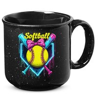 Softball Player Ice Cream Softball Drip 15oz Campfire Ceramic Mug