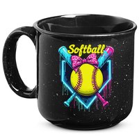 Softball Player Ice Cream Softball Drip 15oz Campfire Ceramic Mug