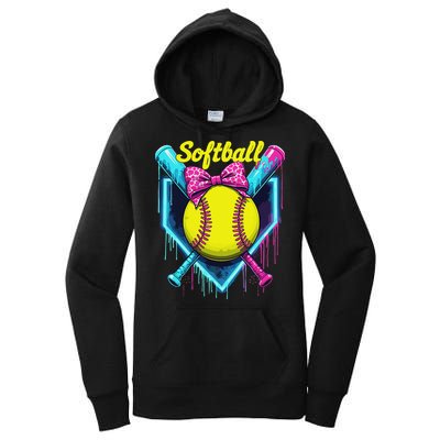Softball Player Ice Cream Softball Drip Women's Pullover Hoodie