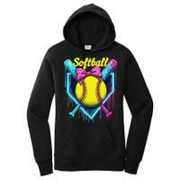 Softball Player Ice Cream Softball Drip Women's Pullover Hoodie