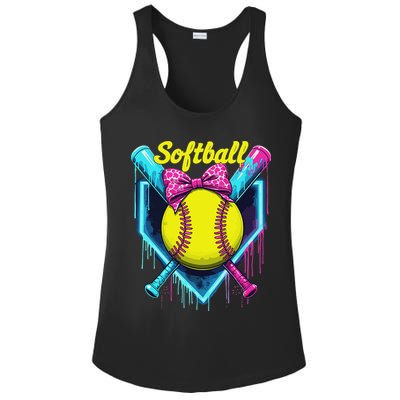 Softball Player Ice Cream Softball Drip Ladies PosiCharge Competitor Racerback Tank
