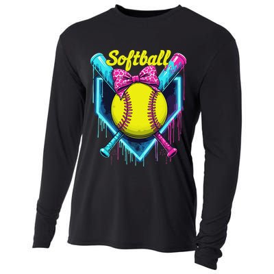 Softball Player Ice Cream Softball Drip Cooling Performance Long Sleeve Crew