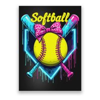 Softball Player Ice Cream Softball Drip Poster
