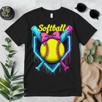 Softball Player Ice Cream Softball Drip Premium T-Shirt