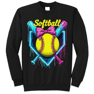 Softball Player Ice Cream Softball Drip Tall Sweatshirt