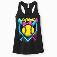 Softball Player Ice Cream Softball Drip Womens Tank Top