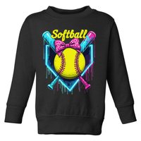 Softball Player Ice Cream Softball Drip Toddler Sweatshirt