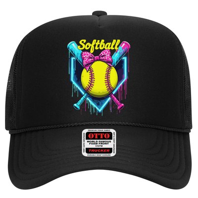 Softball Player Ice Cream Softball Drip Trucker Hat