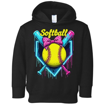 Softball Player Ice Cream Softball Drip Toddler Hoodie