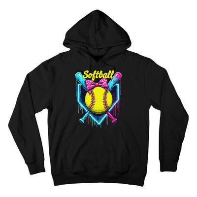 Softball Player Ice Cream Softball Drip Tall Hoodie